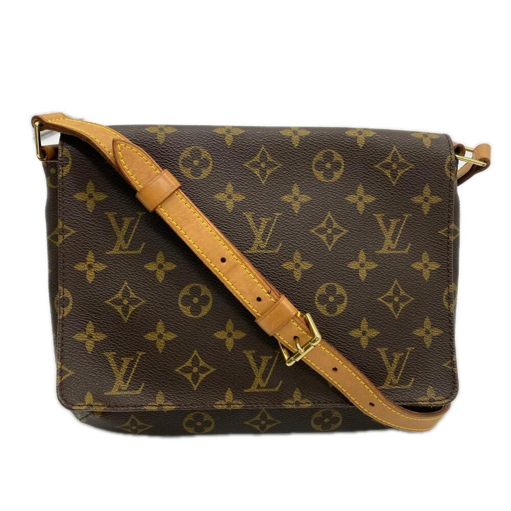 LOUIS VUITTON Monogram Musette Tango Short M51257 Shoulder Bag Brown Beige PV...